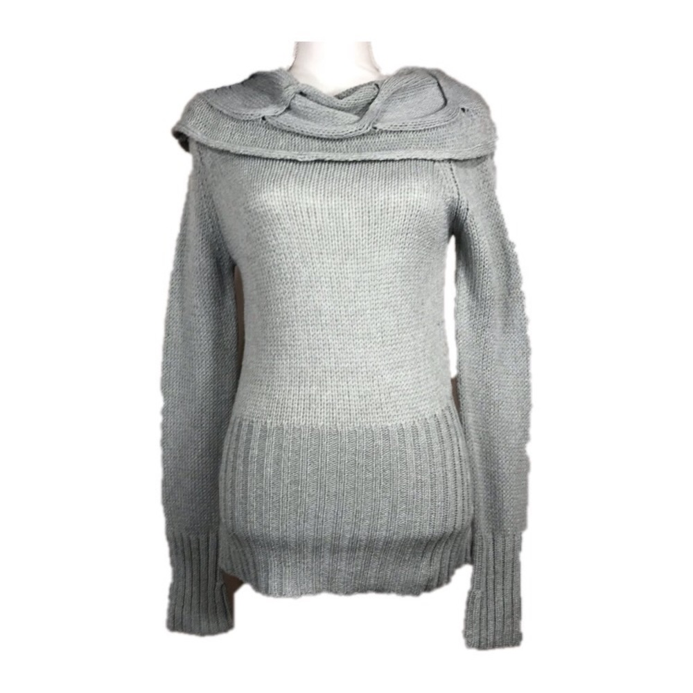 Anthropologie Sleeping On Snow Gray Cowl Sweater Size S